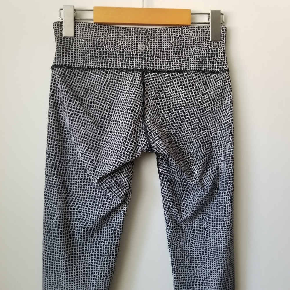 LULULEMON Wunder Under Pant III Fall Net White Black Size 4 - Picture 7 of 16